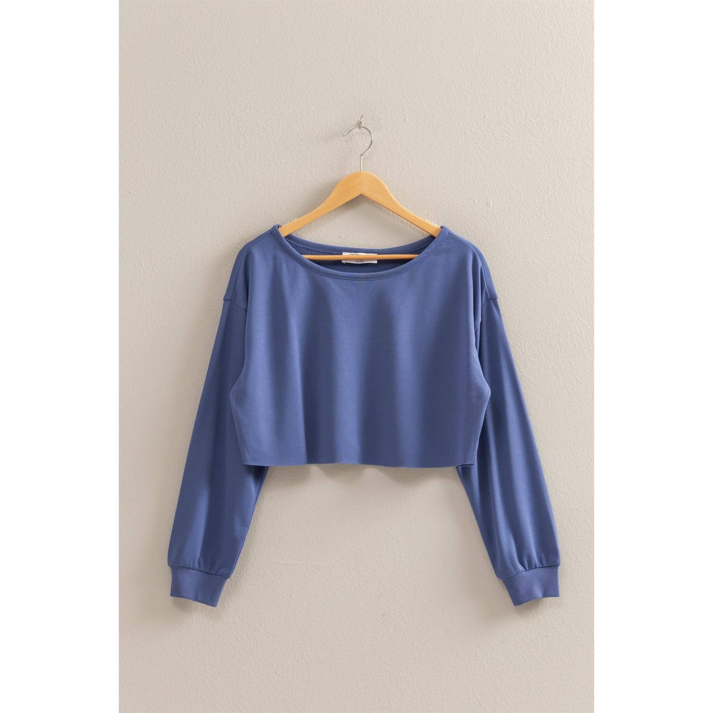 Casually Cute Boat Neck Long Sleeve Top