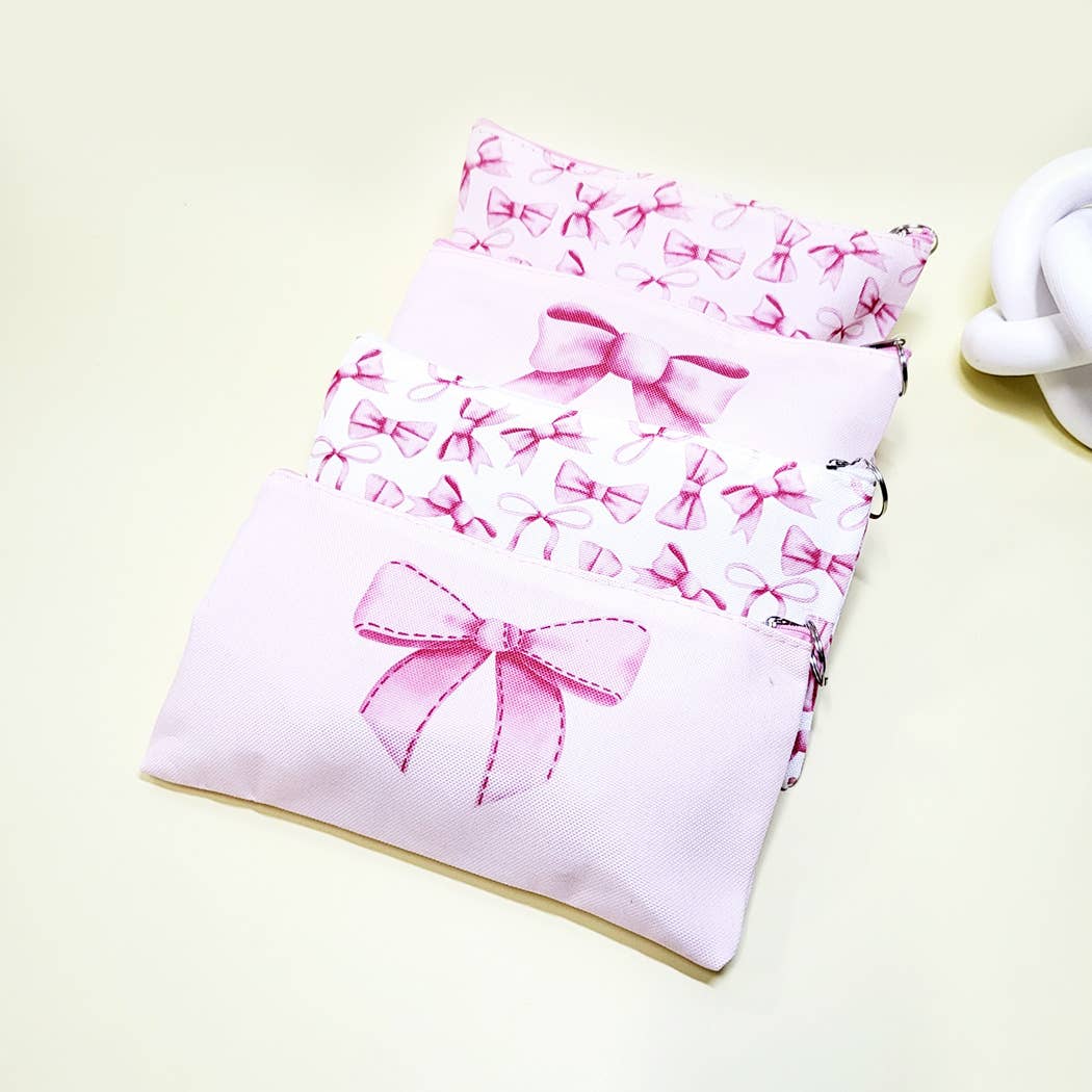 Bow Printed Makeup Bag