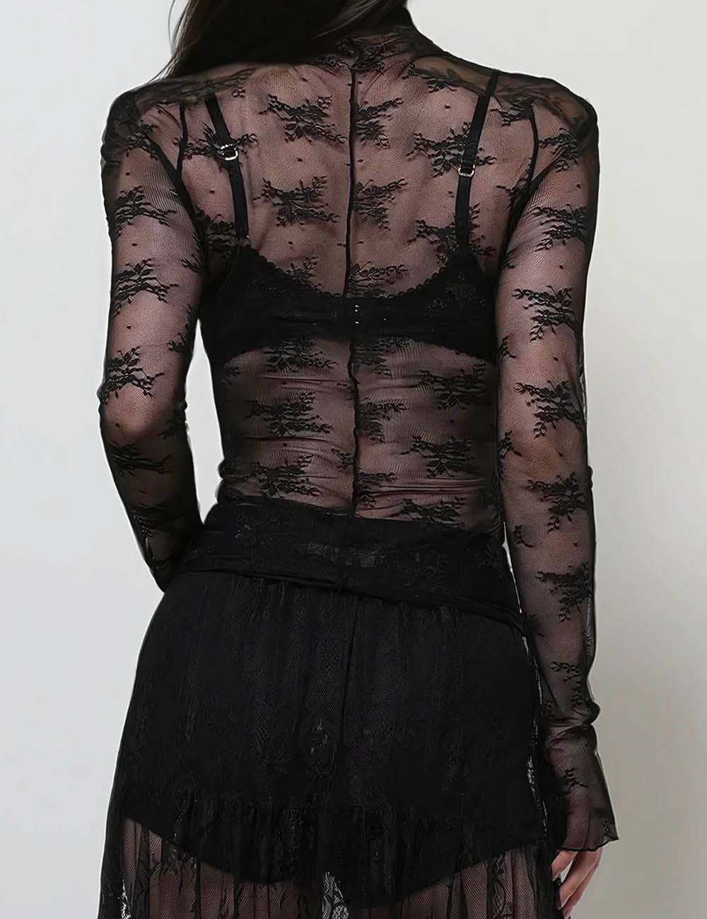 Retro Veil Lace Top