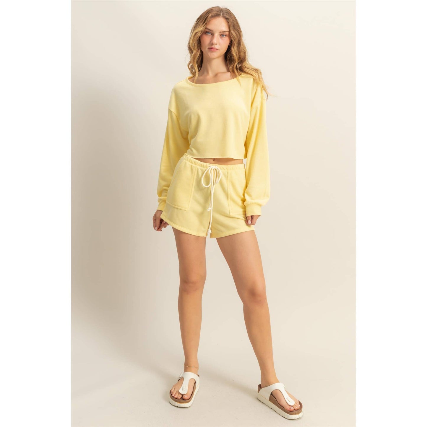 Casually Cute Boat Neck Long Sleeve Top