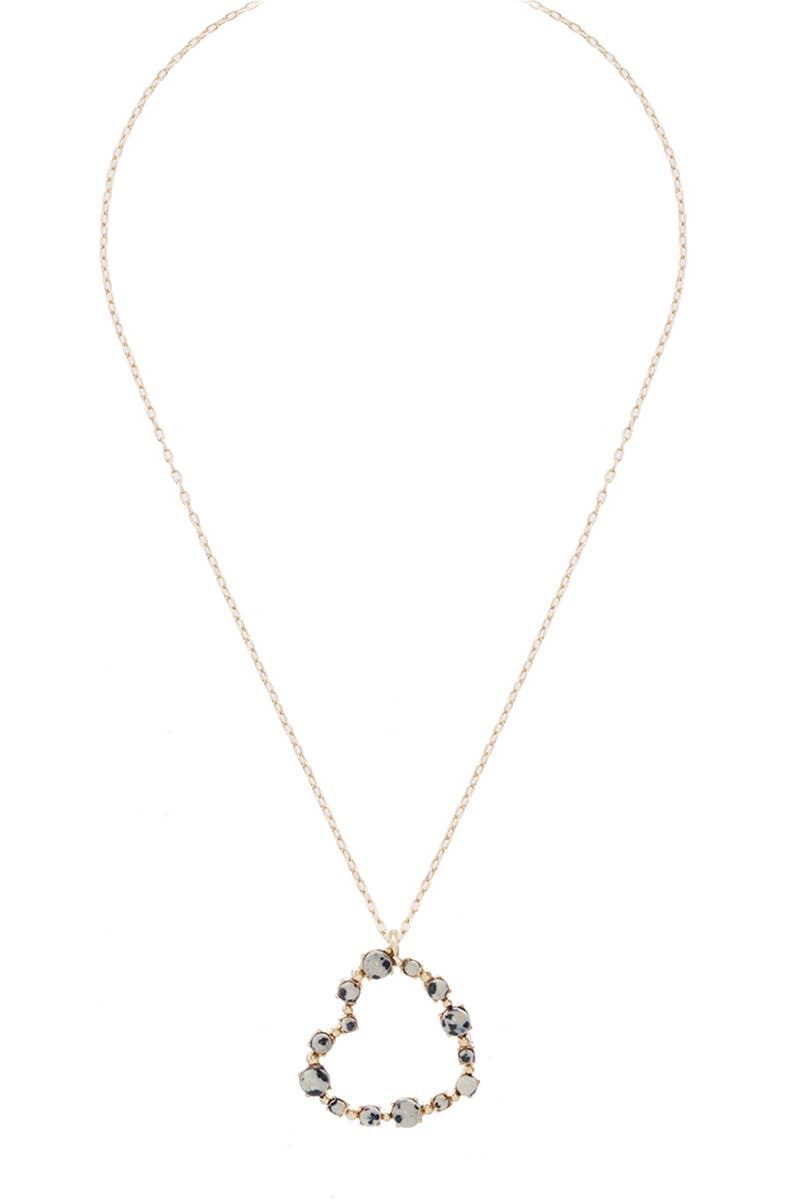 Heart Shaped Semi-Precious Stone Necklaces