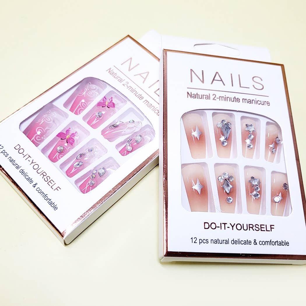 Women Pre Glued Press On Nail Set