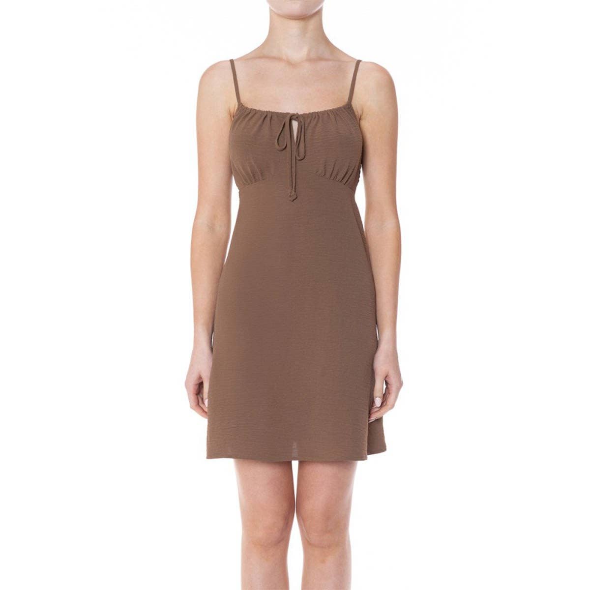 GREEN SQUARE NECK MINI DRESS