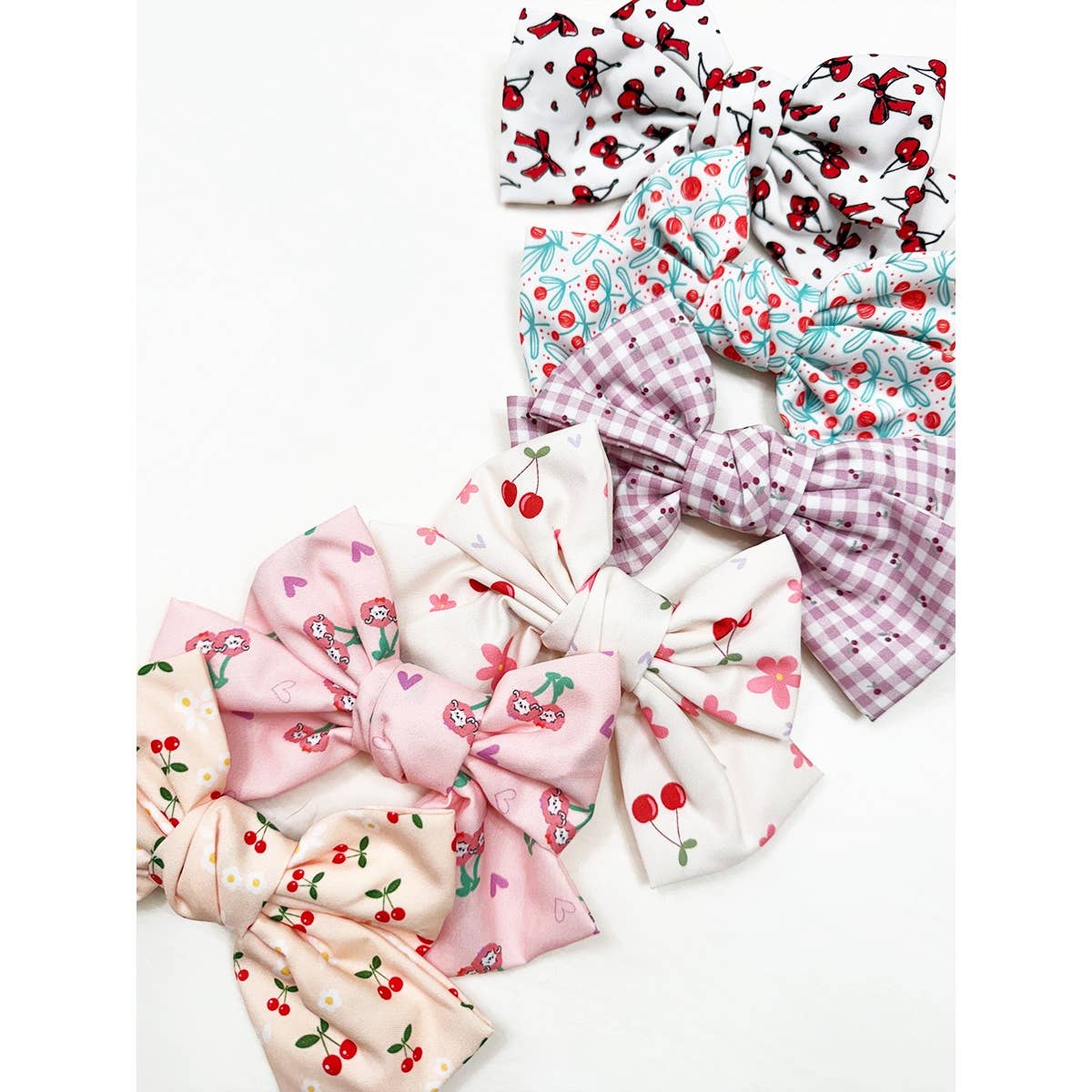 Double Layer Cherry Bow Hair Clips