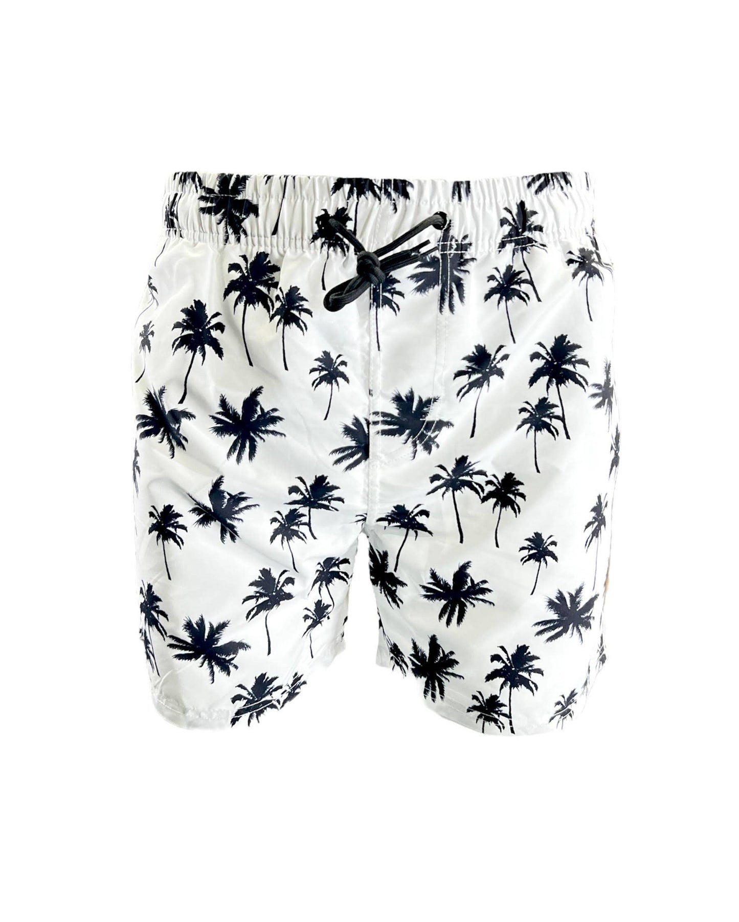 Palms on White Men's Swim Trunks Short