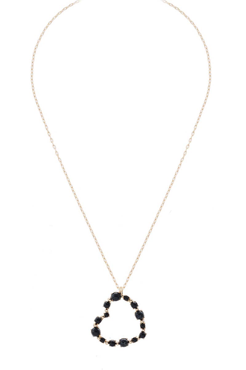Heart Shaped Semi-Precious Stone Necklaces