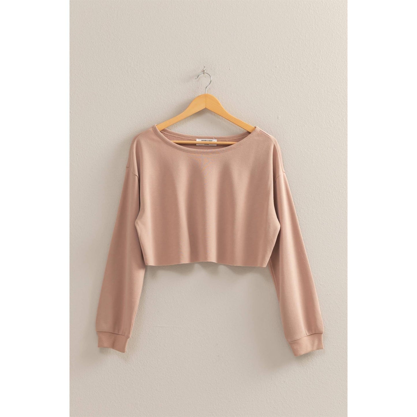 Casually Cute Boat Neck Long Sleeve Top