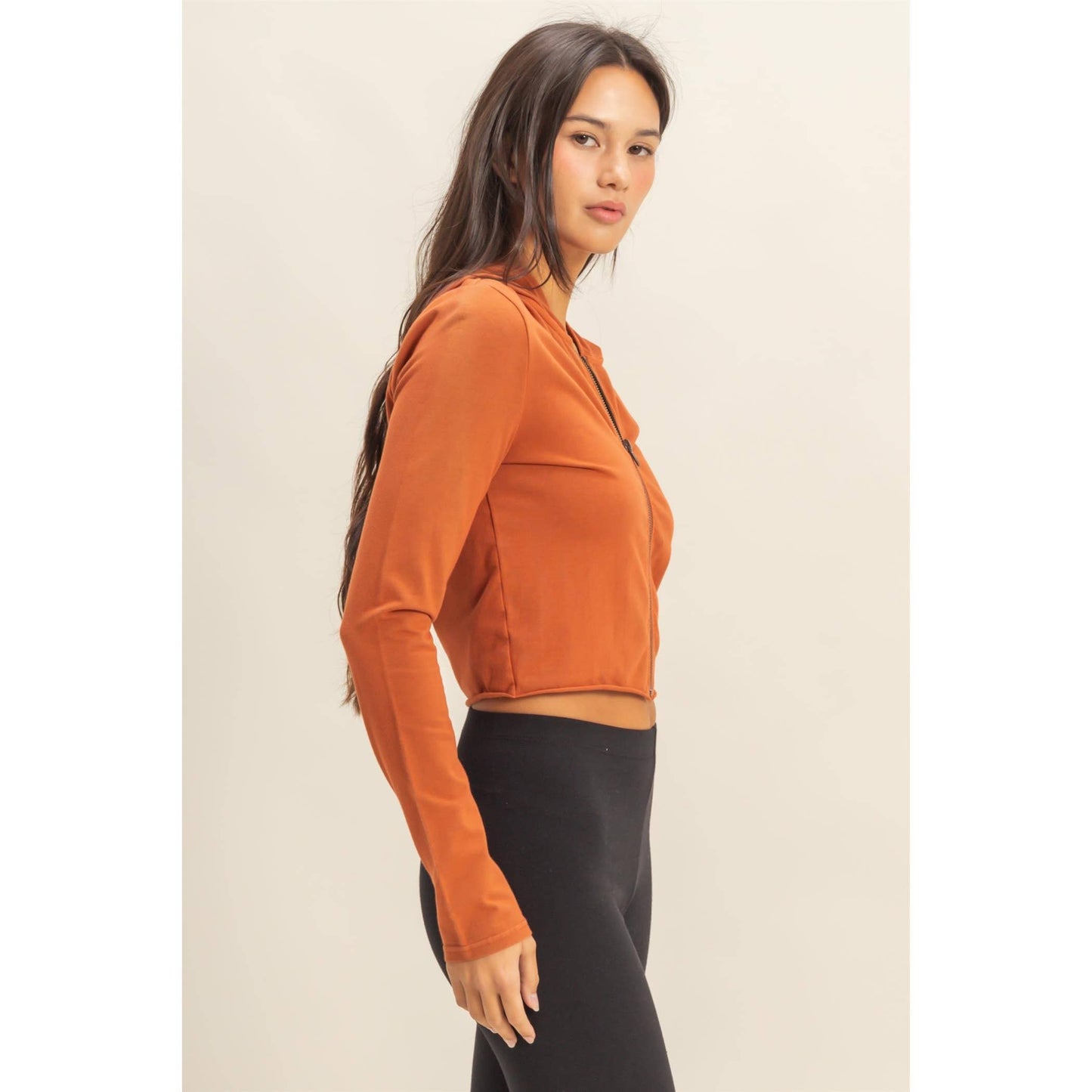 Zip Up Cropped Hoodie