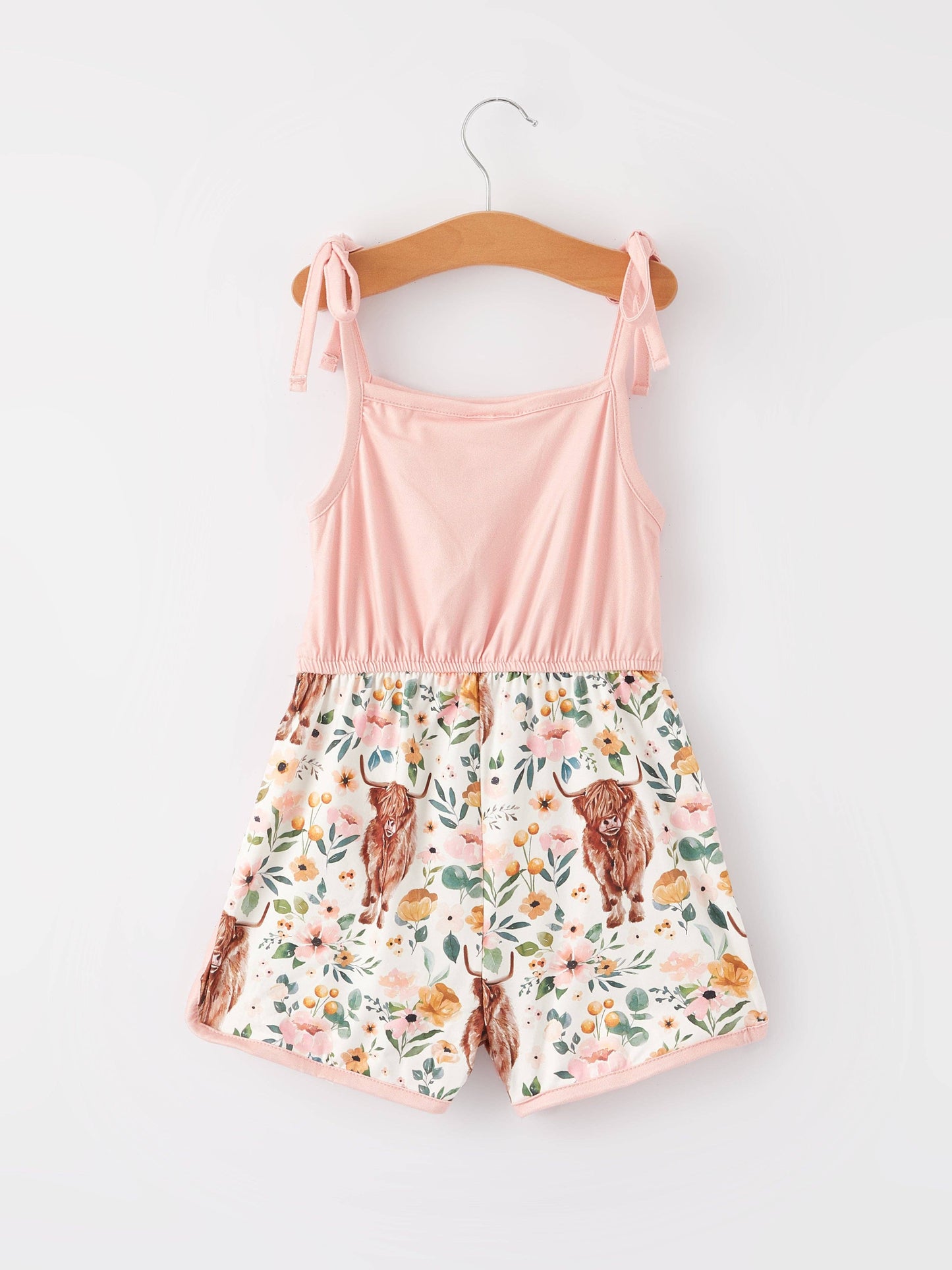 Cow Floral Girls Jumpsuit