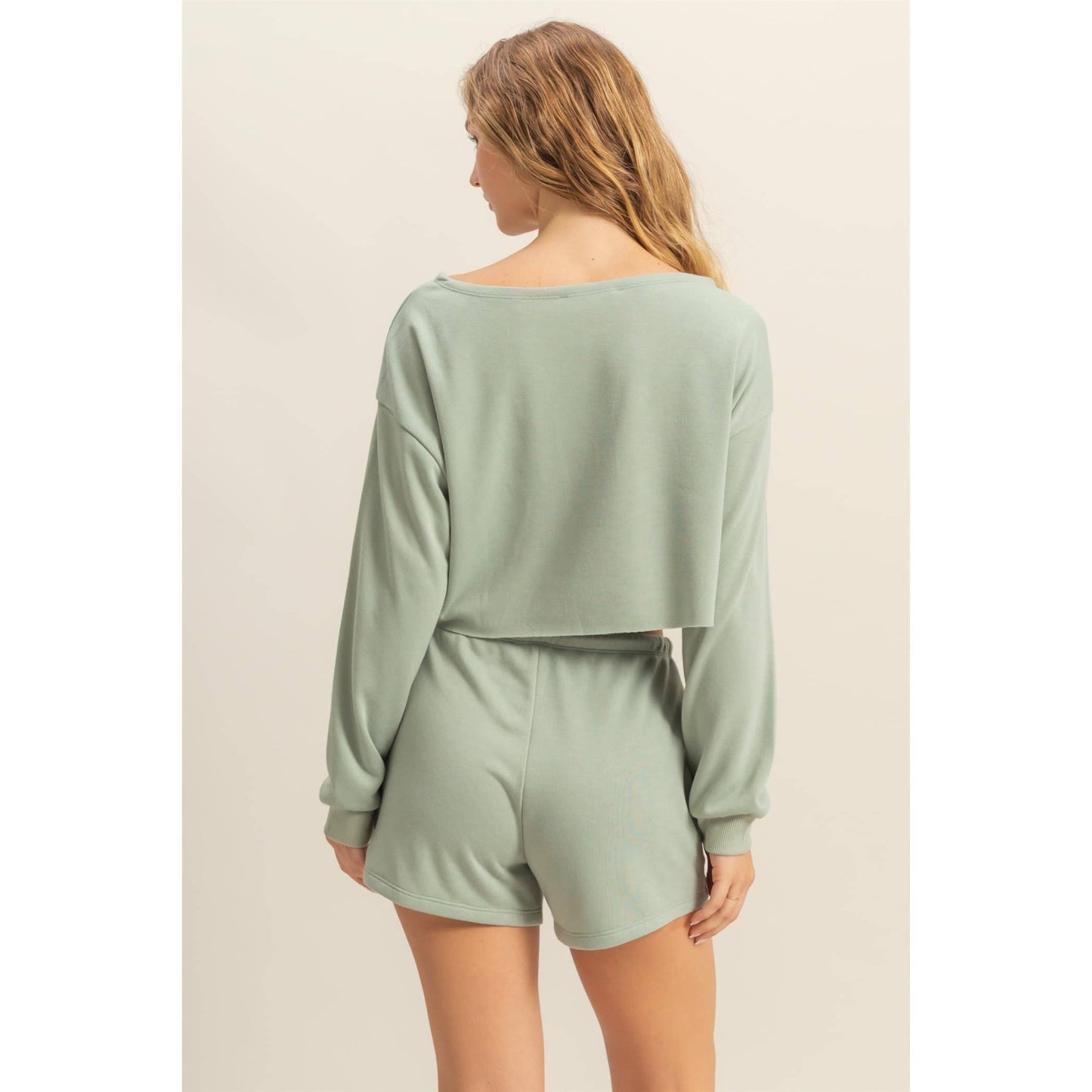 Casually Cute Boat Neck Long Sleeve Top