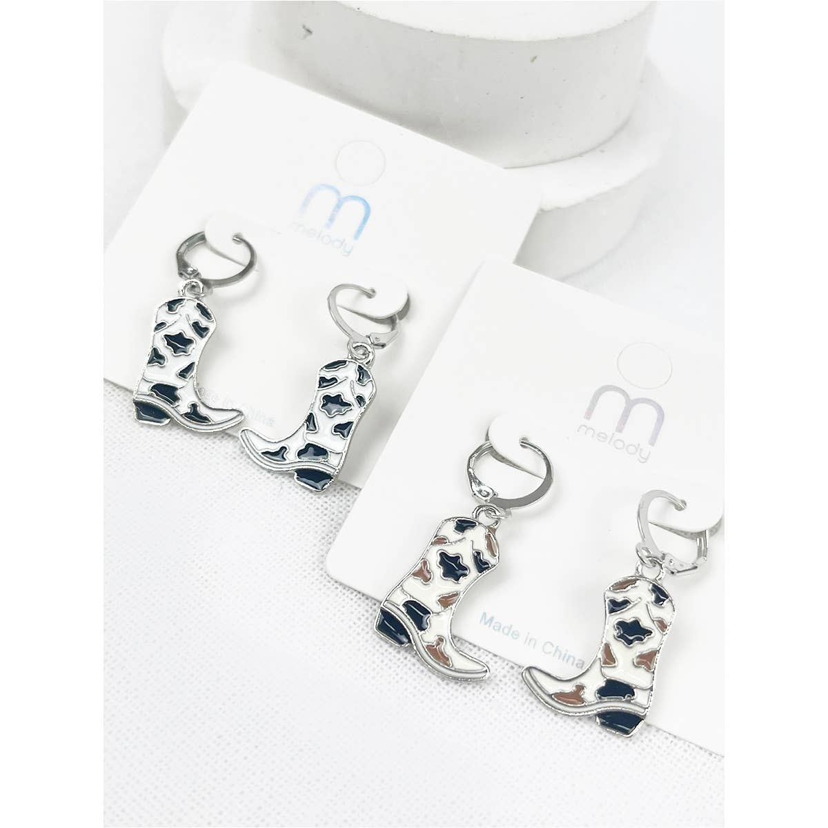 Western Cowgirl Boot Dangle Earrings