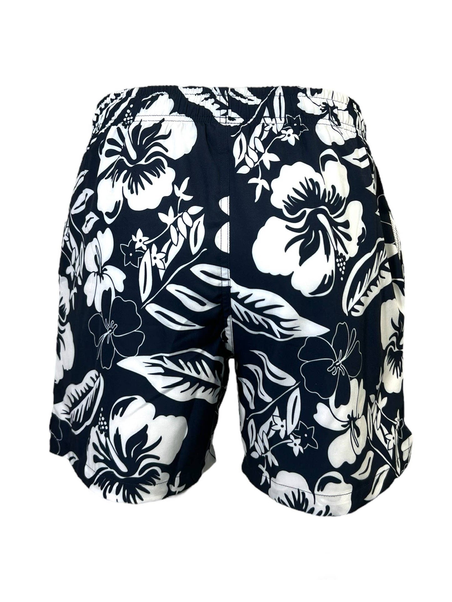 White Hawaii Flower Men's Swim Trunk