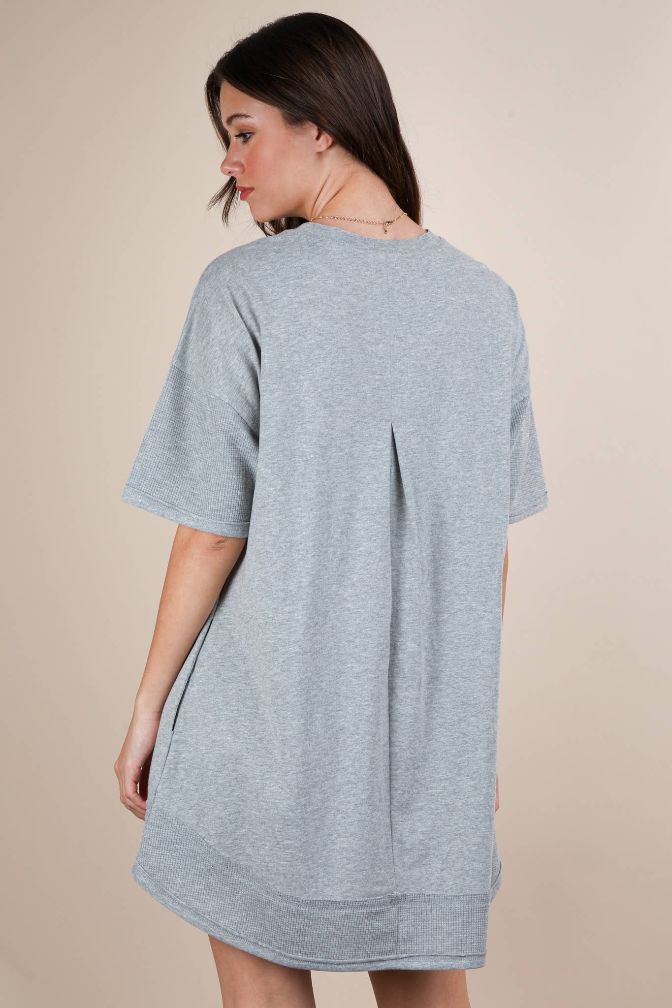 Mineral Washed Comfy Casual Knit Mini Dress