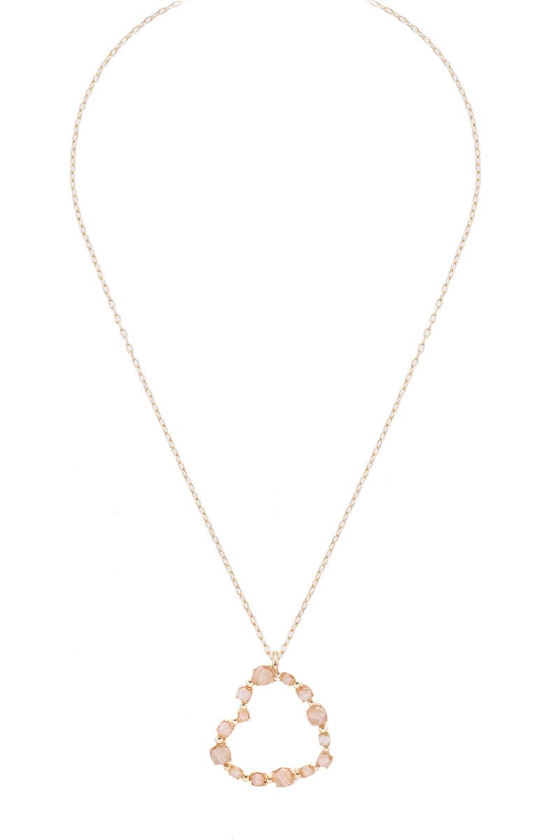 Heart Shaped Semi-Precious Stone Necklaces