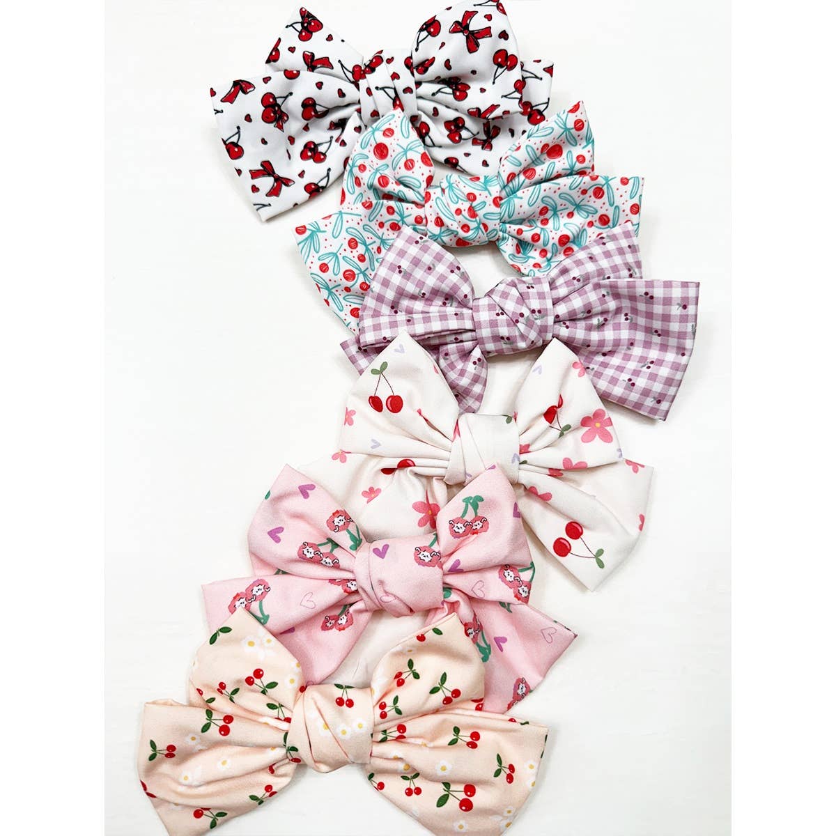Double Layer Cherry Bow Hair Clips