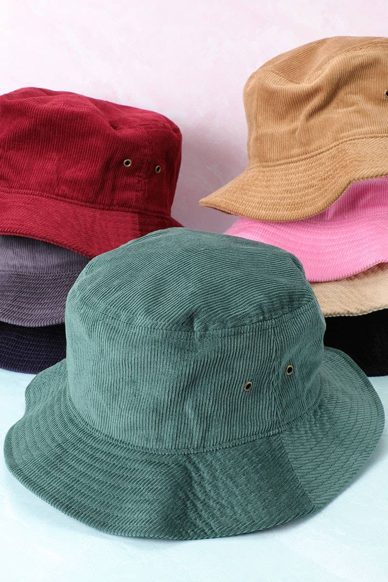 Foldable Vintage Corduroy Short Brim Bucket Hat