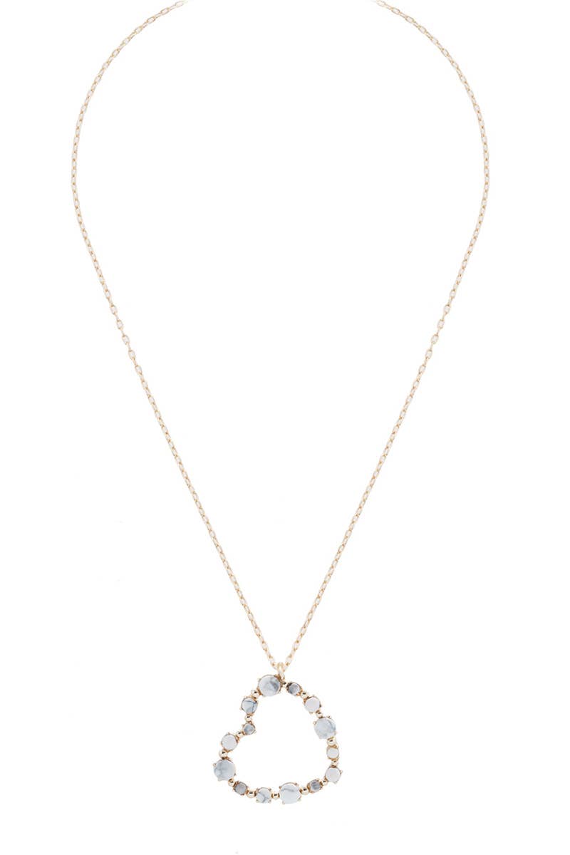 Heart Shaped Semi-Precious Stone Necklaces