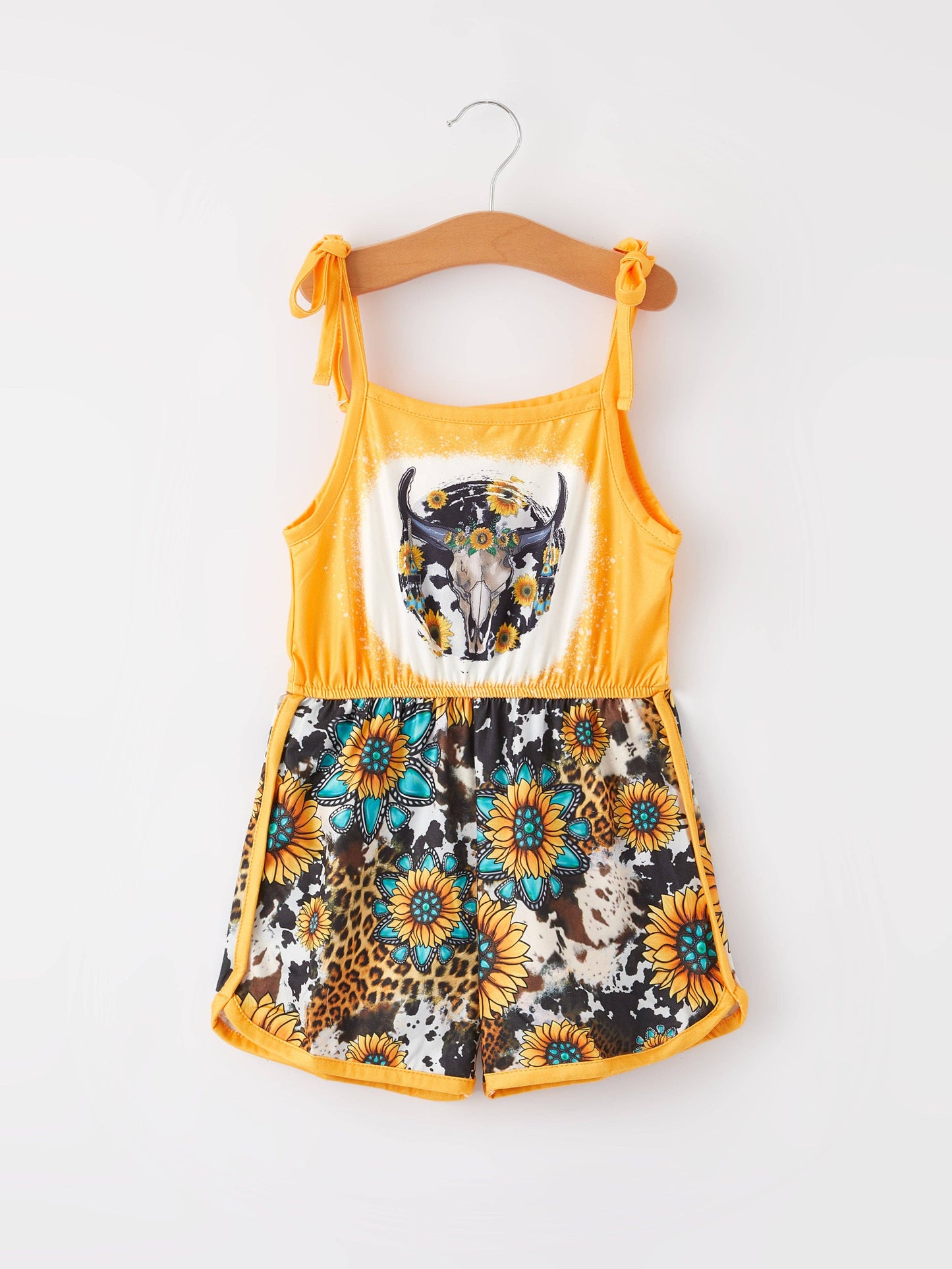 Cow Floral Girls Jumpsuit