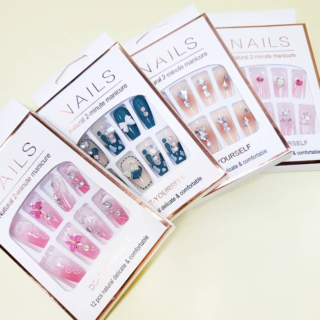 Women Pre Glued Press On Nail Set