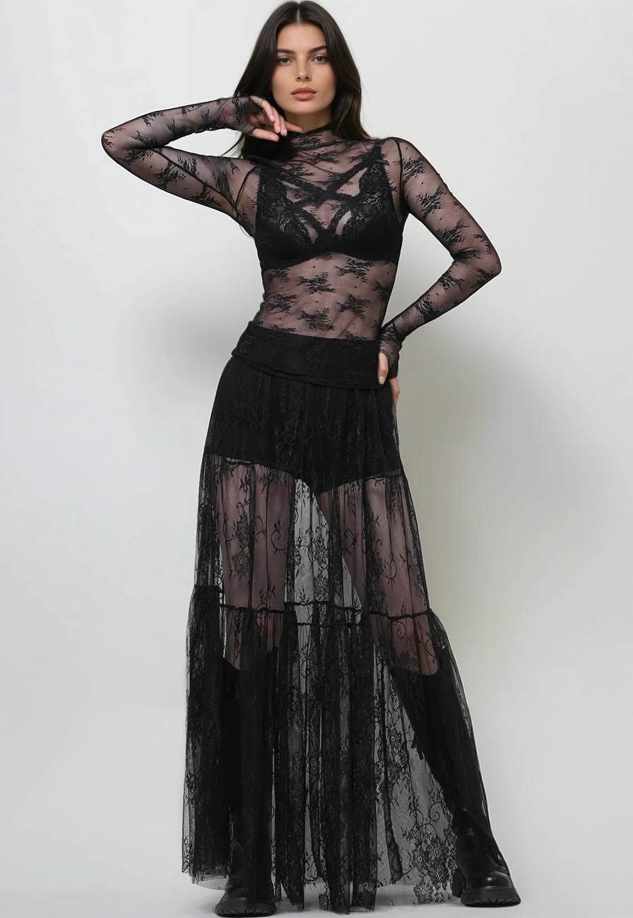 Retro Veil Lace Top