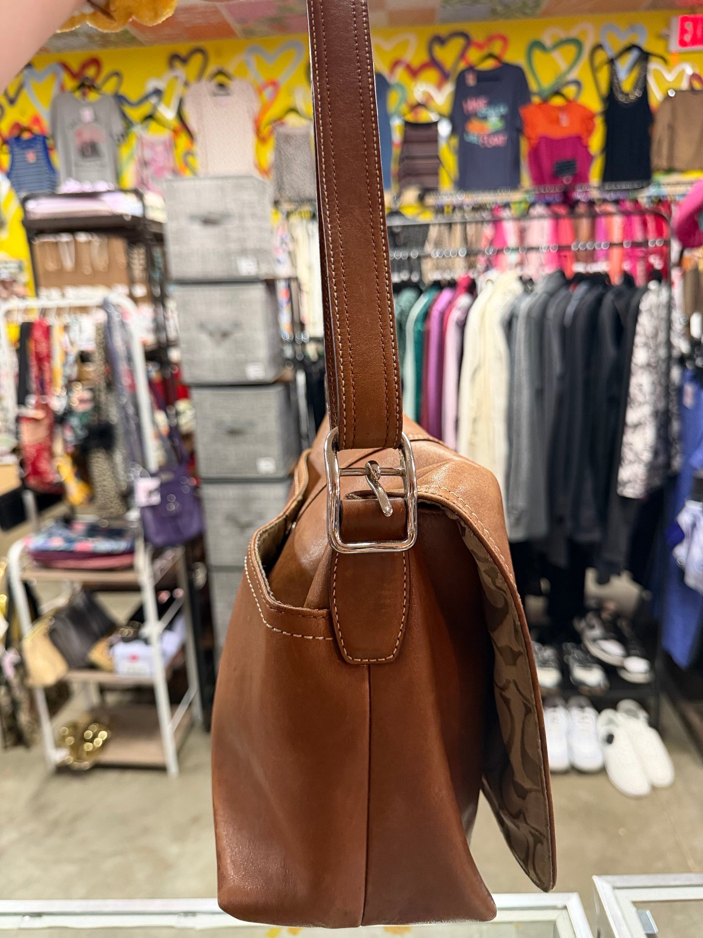 Coach Vintage Hampton Cognac Leather Shoulder Bag **AUTHENTICATED**
