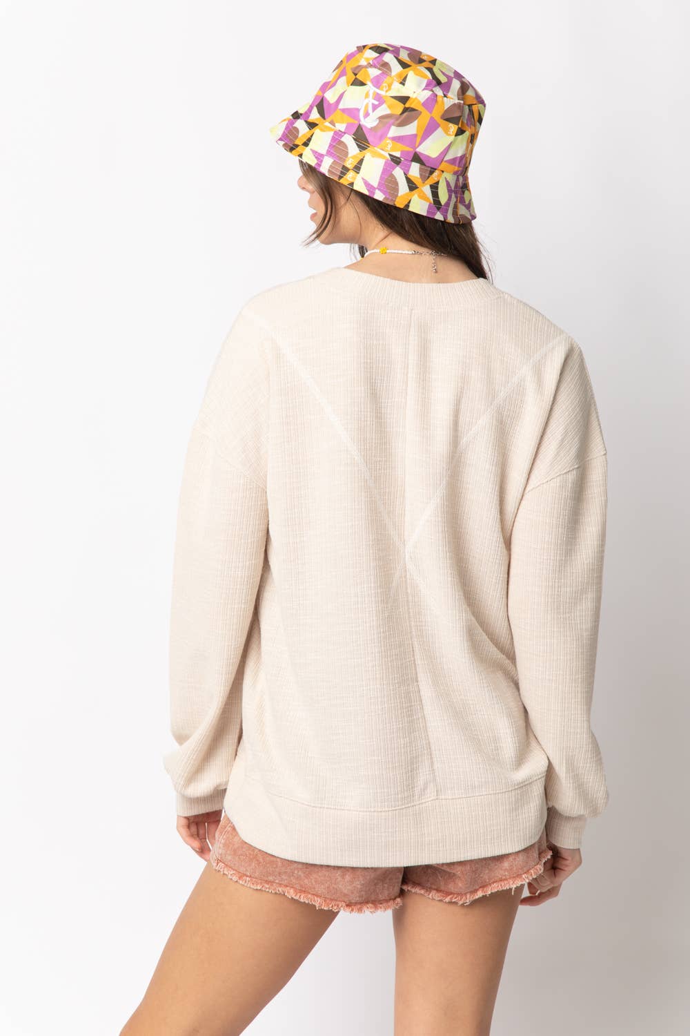 Ribbed Knit V Stitch Top