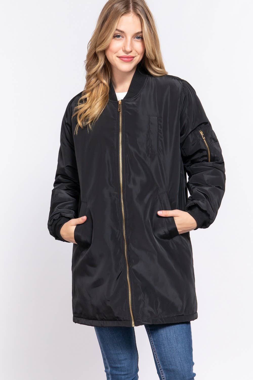 Long Line Bomber Jacket