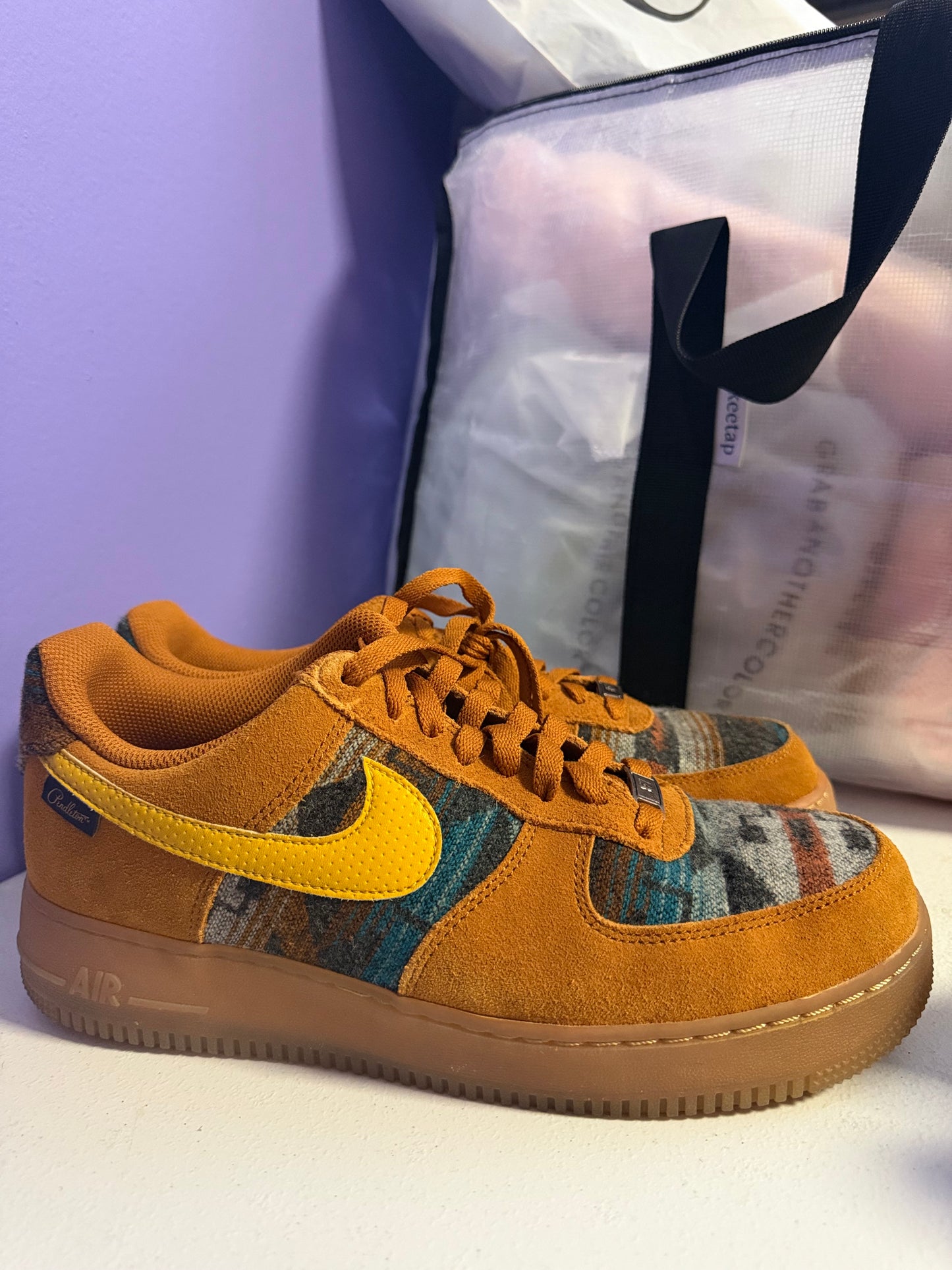 (9.5M/W11) Nike Air Force 1 Low N7 Pendleton CQ7308-700 Gold Suede Aztec Sulfur Dunk