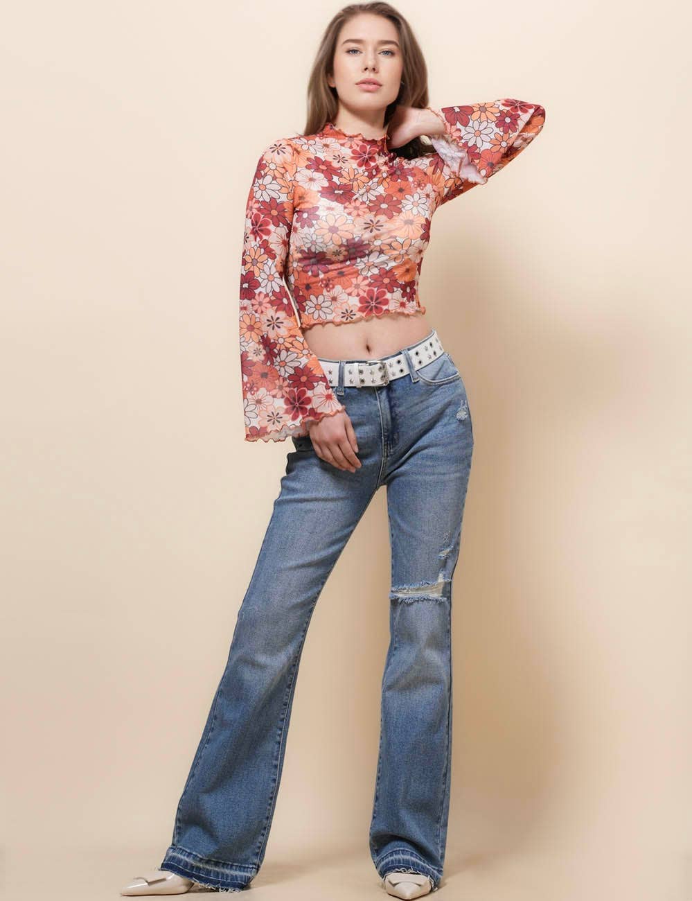 Moonchild Flare Mesh Top