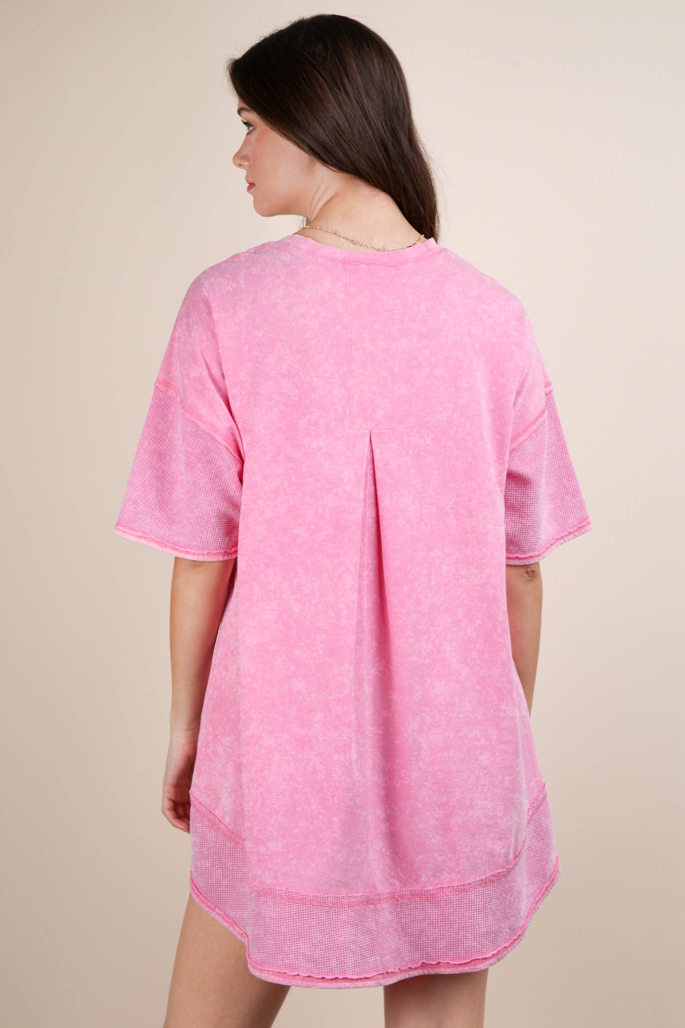 Mineral Washed Comfy Casual Knit Mini Dress