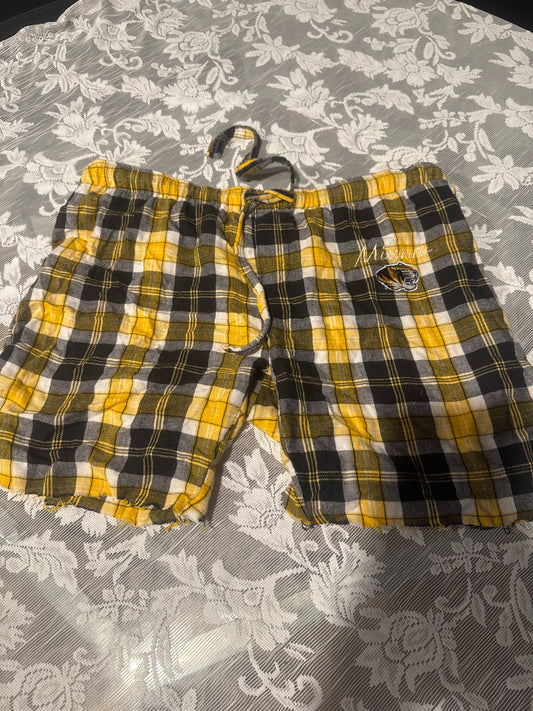 (LARGE) Vintage Concept Sport Mizzou Plaid Sleepwear Cotton Shorts