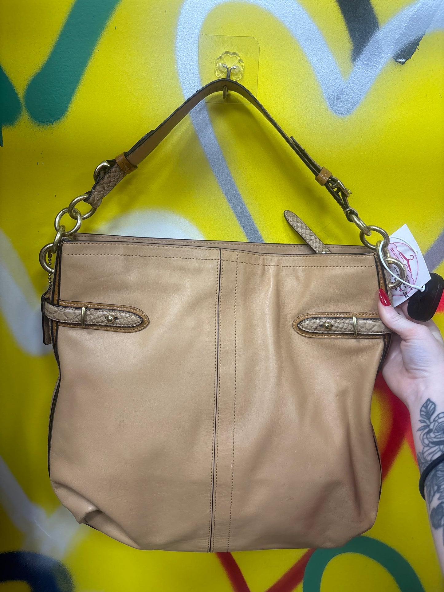 Vintage Coach Colette Tan Leather Hobo Bag