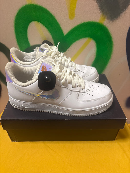 Nike Air Force 1 Low 'Iridescent Pixel' in white Womens 12.5 Men’s 11