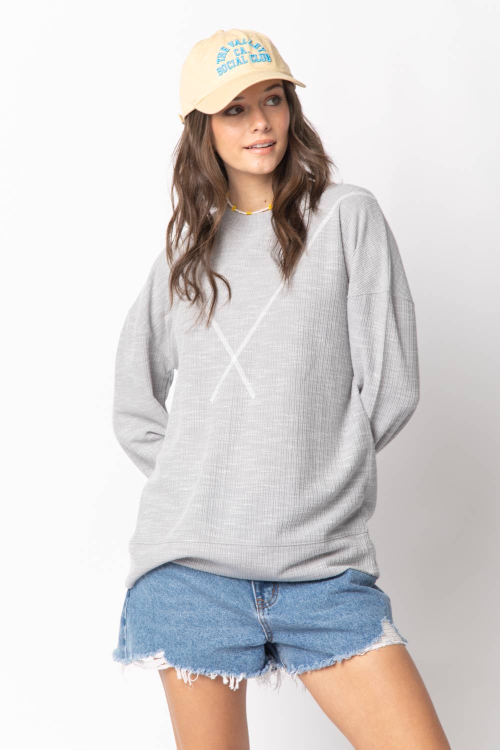 Ribbed Knit V Stitch Top