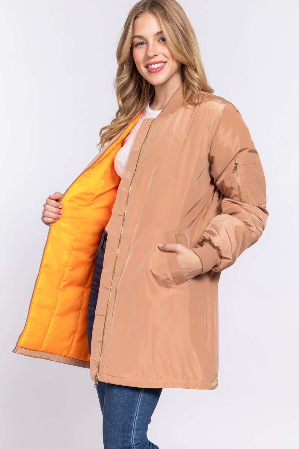 Long Line Bomber Jacket