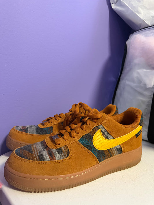 (9.5M/W11) Nike Air Force 1 Low N7 Pendleton CQ7308-700 Gold Suede Aztec Sulfur Dunk