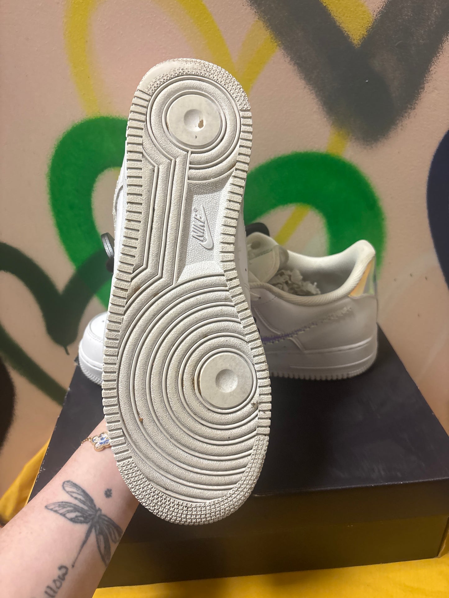 Nike Air Force 1 Low 'Iridescent Pixel' in white Womens 12.5 Men’s 11
