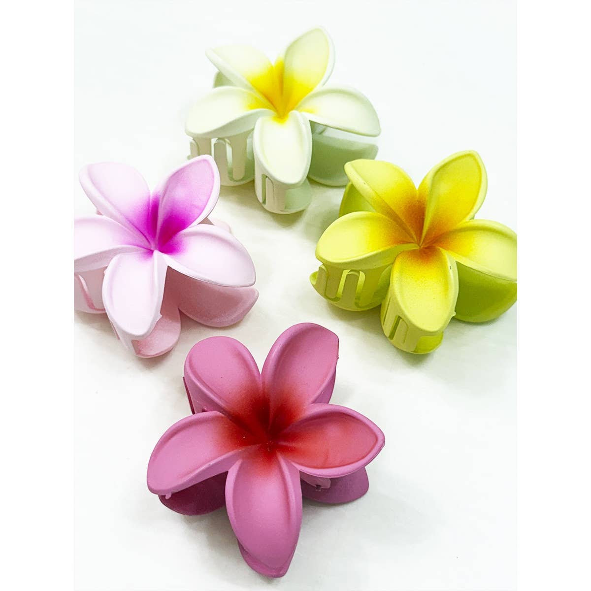 Matte Hawaiian Plumeria Hair Claw Clip