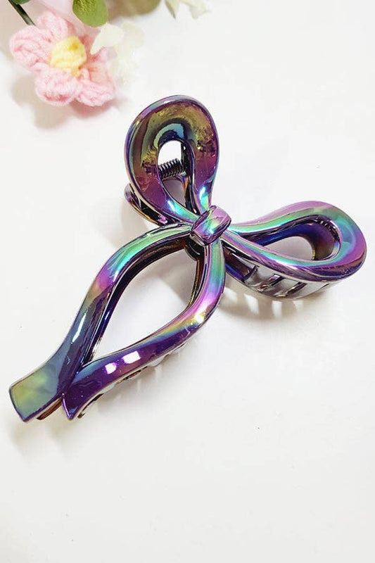 Glossy Effect Ribbon Hair Claw Clip