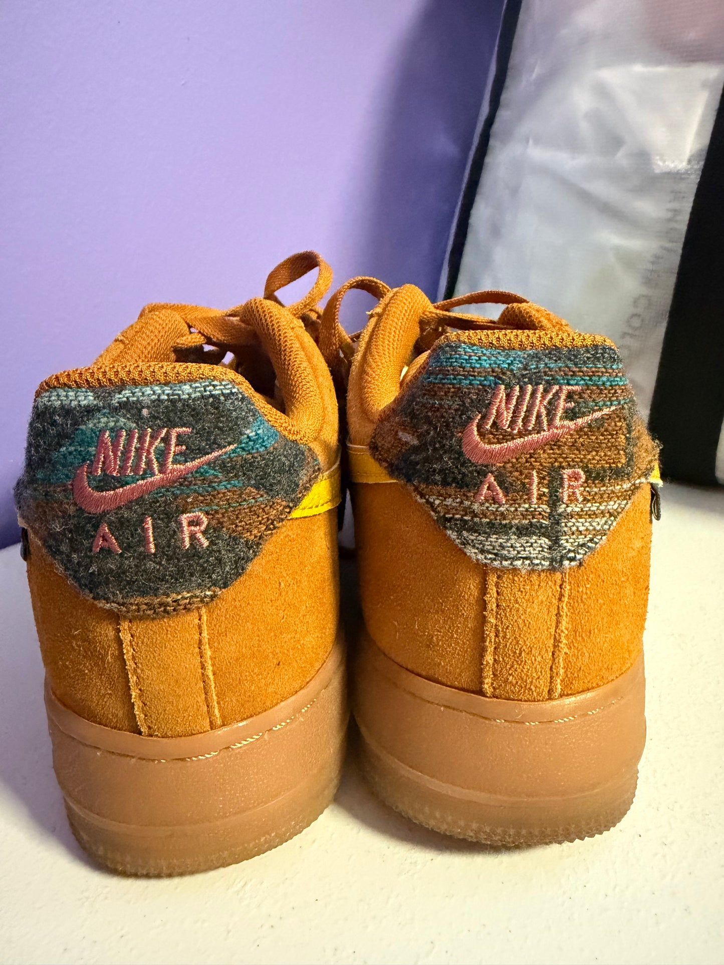 (9.5M/W11) Nike Air Force 1 Low N7 Pendleton CQ7308-700 Gold Suede Aztec Sulfur Dunk