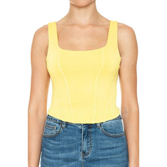 SQUARE NECK CORSET CROP