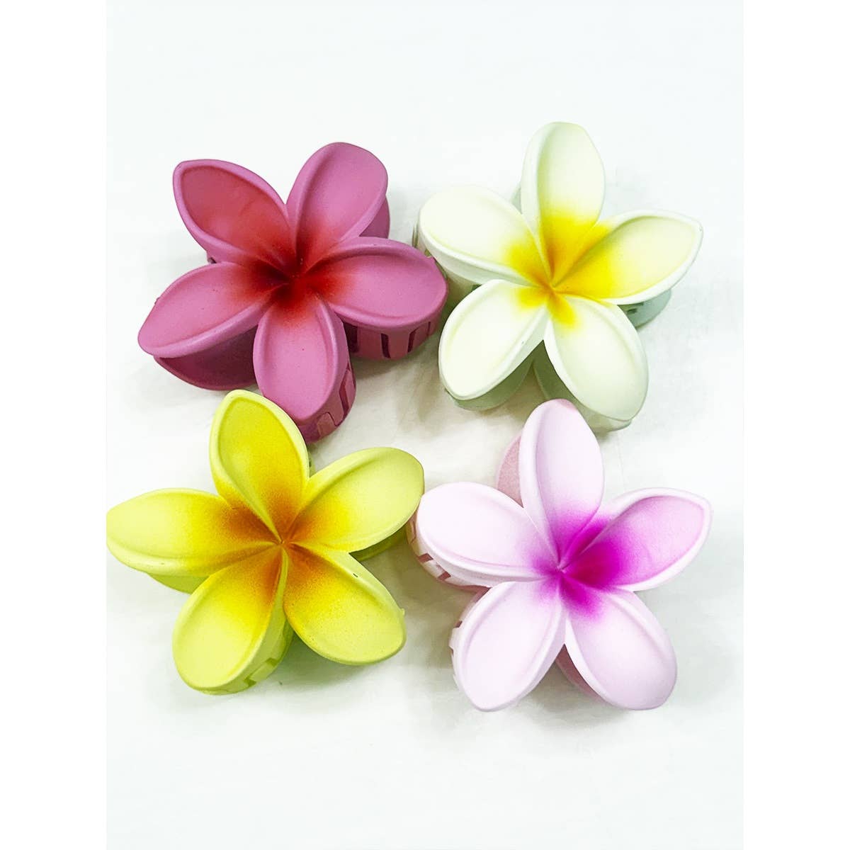Matte Hawaiian Plumeria Hair Claw Clip
