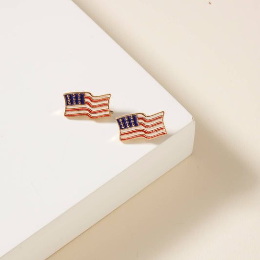 USA Flag Stud Earrings