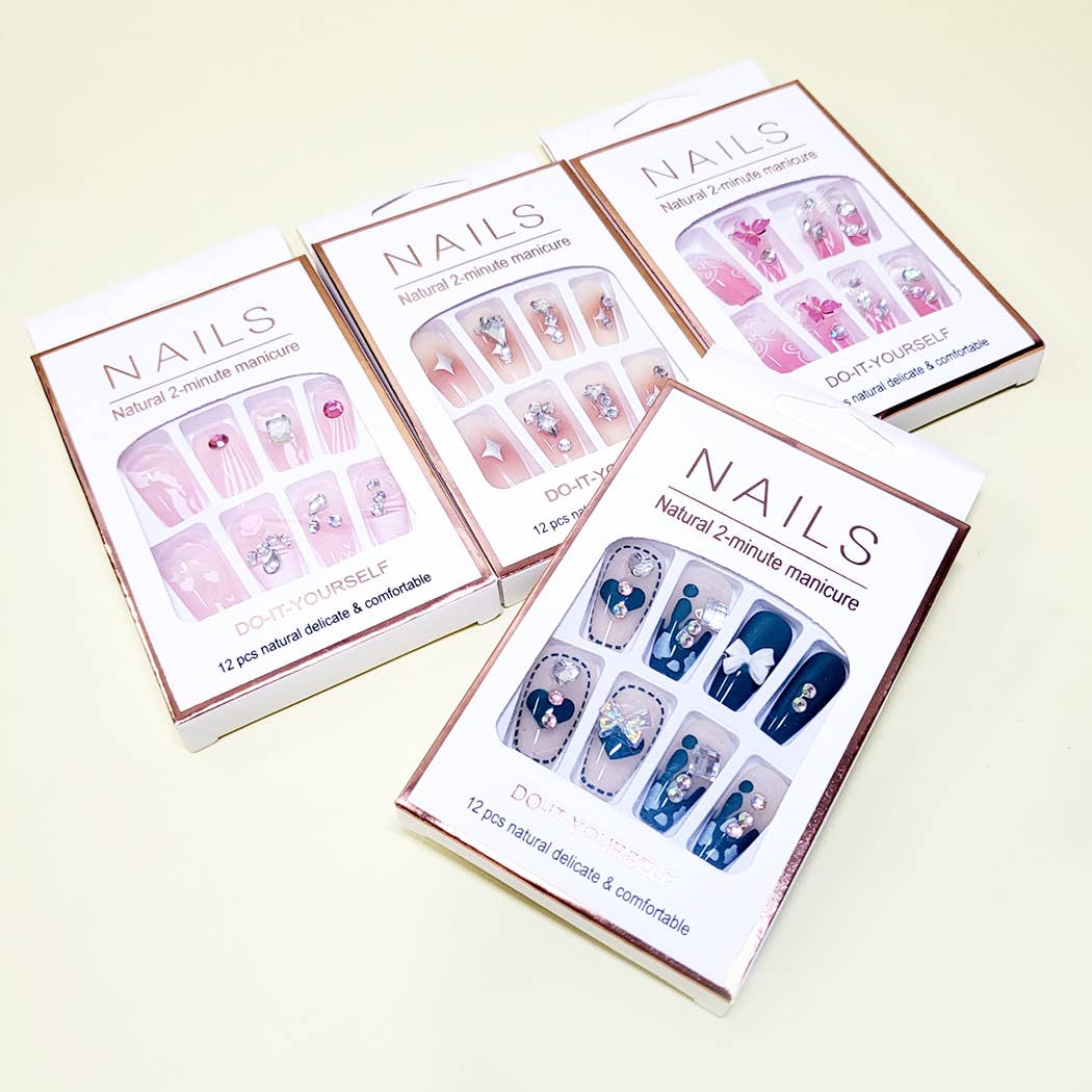 Women Pre Glued Press On Nail Set