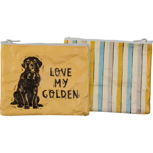 Love My Golden Zipper Wallet