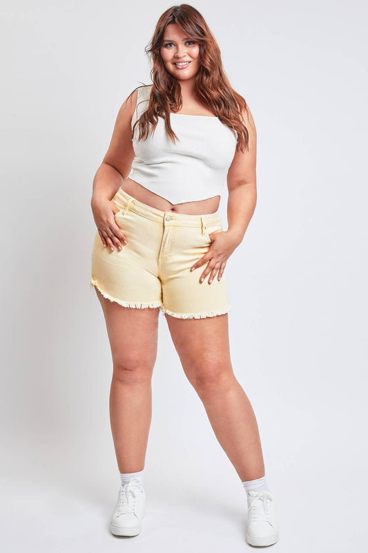 Junior Plus High-Rise 80's Acid Wash Mom Short
