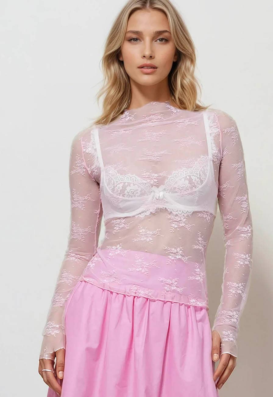 Retro Veil Lace Top