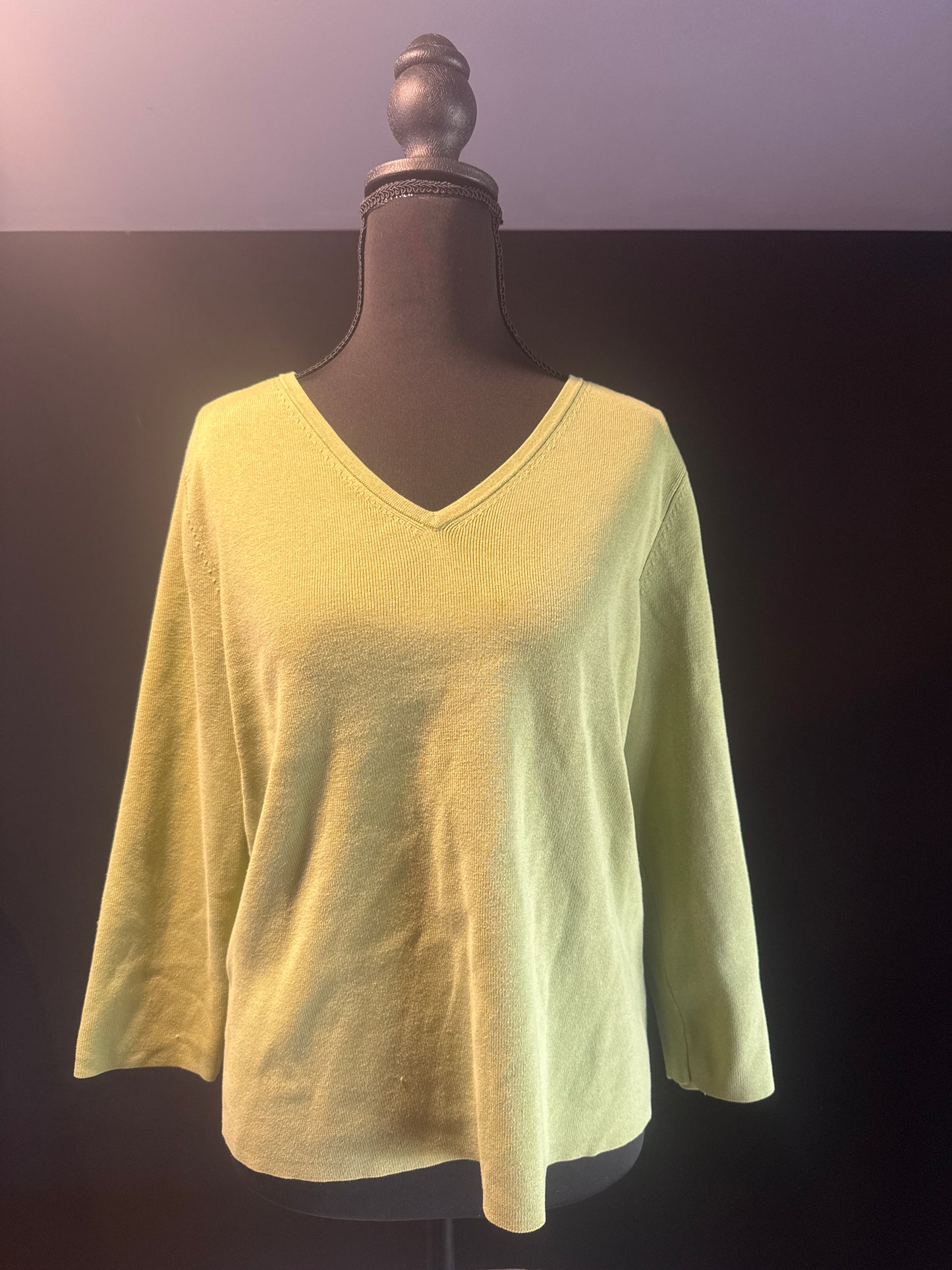 (LARGE) Vintage Charter Club Green Sweater Silk Blend