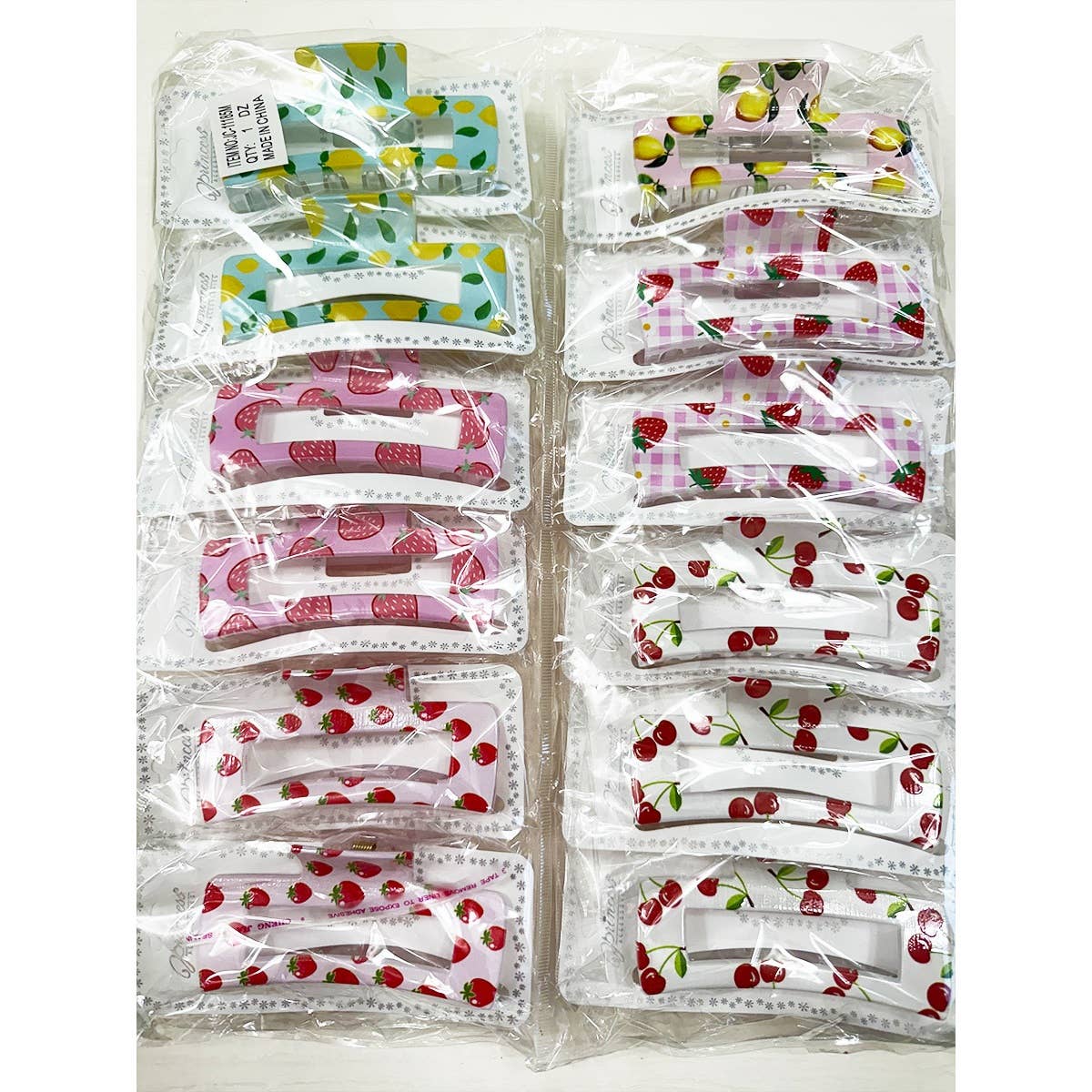 Fresh Fruit Theme Variety Designs Hair Claw