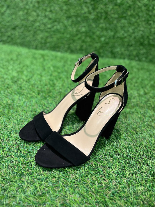 Sam Eldelman Chunky Heel Black Suede Size 7